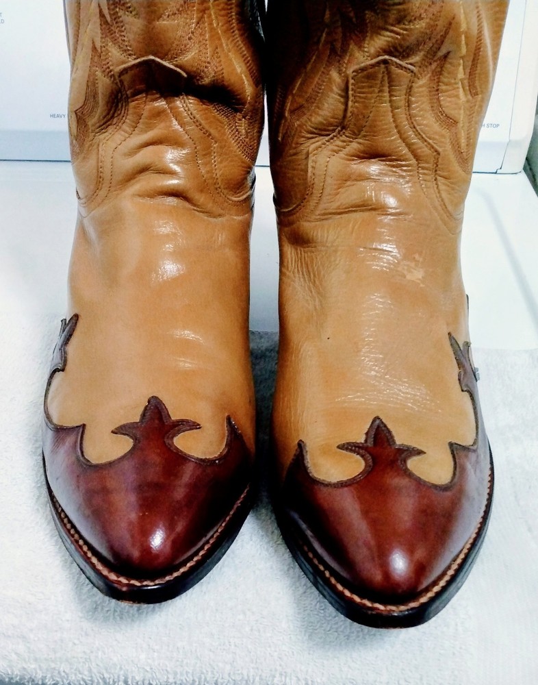 Dan Post DP 2147 J Men’s Western Boots 13 EW Leather Upper Brown Tan Mexico