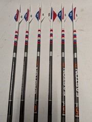 USA! 6- Easton 6.5mm 340 Classic Carbon Arrows Custom Dip/Crest & Blazer Vanes