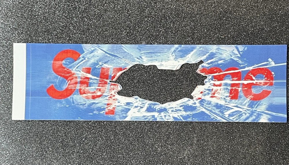 Supreme Shattered Glass Hole Art Dealer Box Logo Sticker SS26