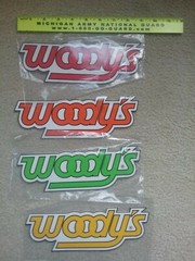 Woodys traction products vinyl decal (Red or Green)