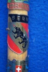 Vintage Miniature Swiss Mountaineering Souvenir Ice Axe Pick ‘Interlaken’ Badges