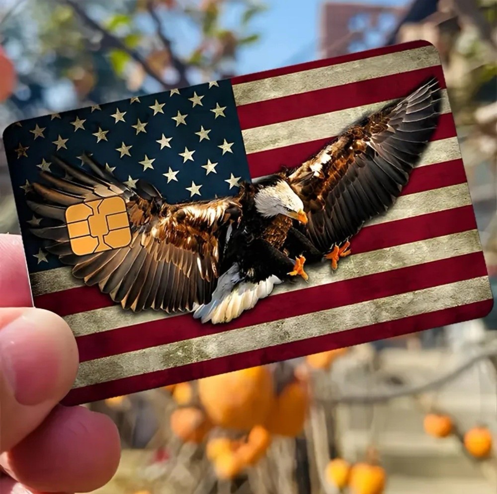 Eagle USA FLAG Patriotic Credit Debit Card Skin Cover Sticker 1PC