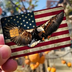Eagle USA FLAG Patriotic Credit Debit Card Skin Cover Sticker 1PC