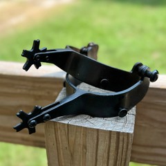 AJ Tack Black Bull Riding Spurs – Mens