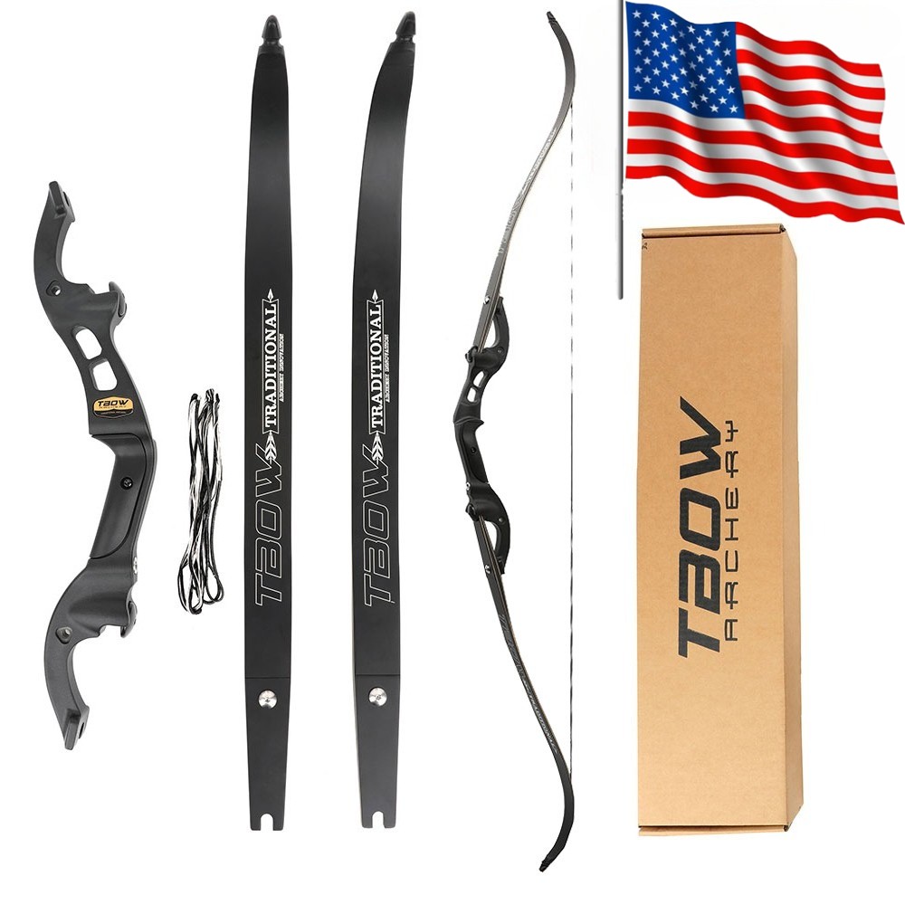 62″ Takedown RecurveBow American Hunting Target 25-60lb Limb Archery F Interface