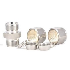 304 Stainless Steel Compression Tube Fitting, 3/8″ x 3/8″ Tube OD, 3/8 Inch