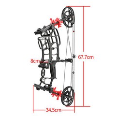 Archery Compound Bow Short Axis 40-65lbs Steel Ball BowFishing Bow Shoot Hunting