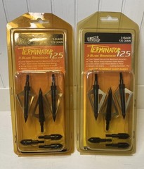 2 Packs The Game Tracker Terminator 125 Grain 3-Blade Broad Heads NOS