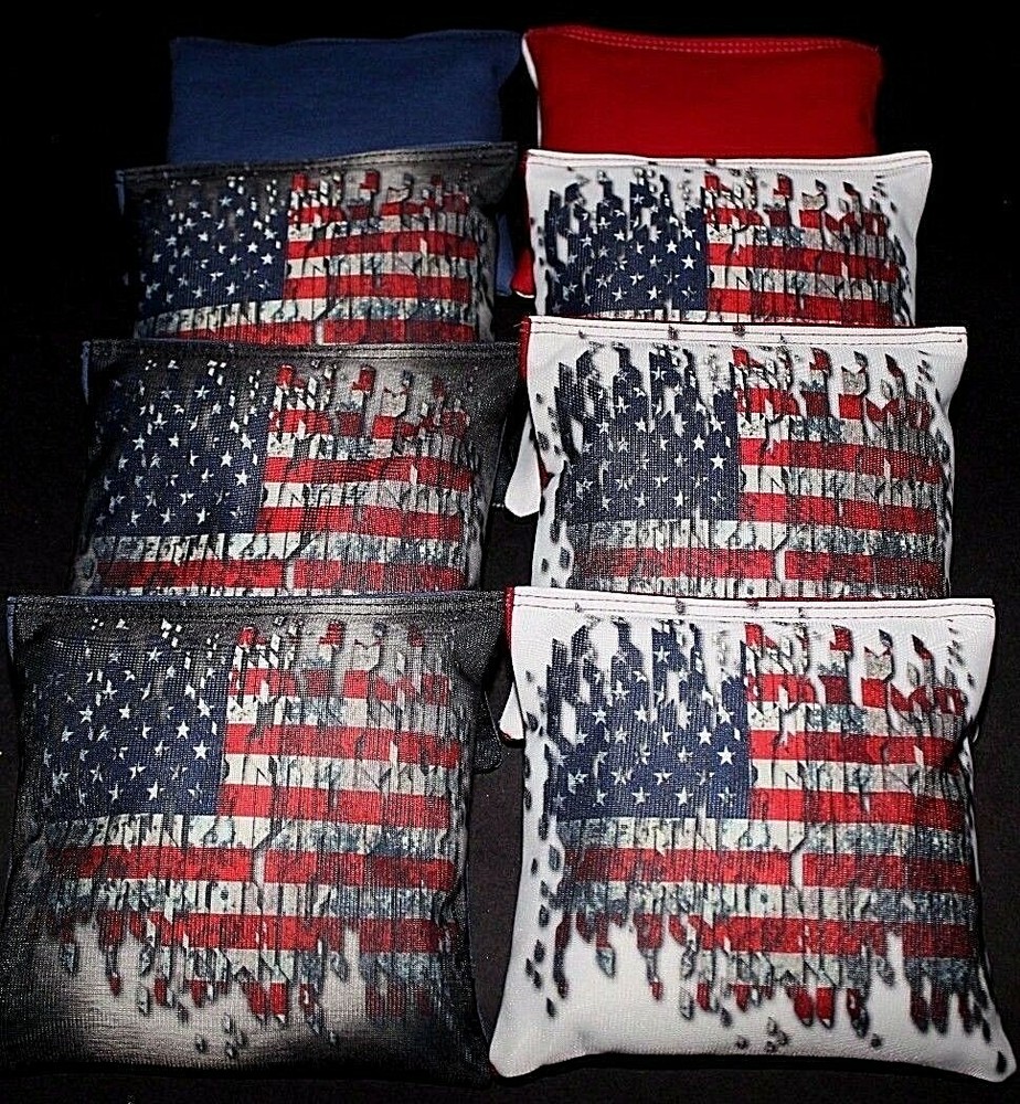 Custom USA Patriotic American USA Flag 8 ACA Regulation Cornhole Bean Bags B115