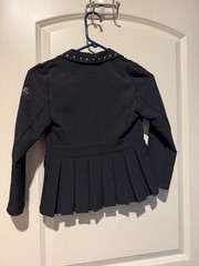 Cavalliera Black English Show Coat Jacket w/ Studded Collar, Size 8-9 Years
