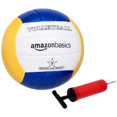 Amazon Basics Portable Outdoor Volleyball and Badminton Combo Set with…