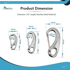 MARINE CITY 2-1/2″ Egg Shaped Snap Hook 316 Stainless Steel for Key chain