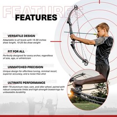 Genesis Original Lightweight Archery Compound Bow/Arrow Set, Right Handed,Carbon