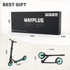 Wayplus Aquas Kick Scooter For Kids Teens Adults – Foldable Lightweight 8-Inch