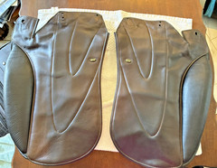WOW SADDLE DRESSAGE FLAPS – custom color combo! Dark brown w/ black fixed block