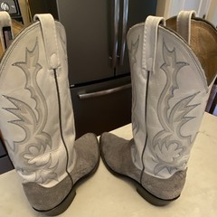 Dan Post Western Cowboy Boots Gray Suede Leather Men’s US 10 D, MPN 1091401