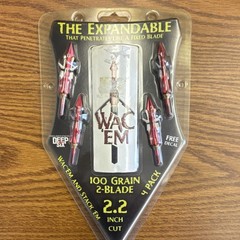 Wac’Em Expandable 2-Blade Broadhead 100 Grain 2.2″ Cut for Compound Bow 4pk