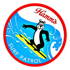 Hamm’s Beer Sticker Decal Sign Vintage Replica Hamm’s Bear Drinking Brewski