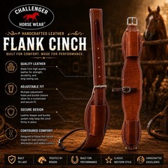Horse Challenger Heavy-Duty Working Tack Leather Roper Back Cinch Girth w/