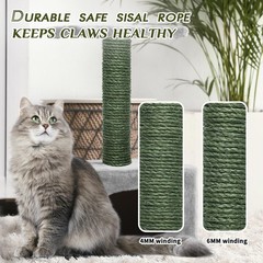 Green Sisal Rope 1/4 Inch by 49-Feet for Cat inch 49 feet, Color