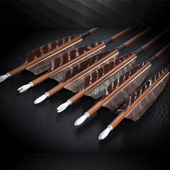 50pcs 3″ 4″ 5”Shield Cut Archery Fletches Arrow Feathers Turkey Feather Right…