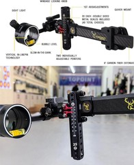 Carbon Compound Bow Sight 1 Pin 4X 6X 8X Lens .019 Archery Hunting Sports TX9610