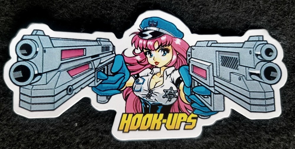 HOOK UPS STICKER VINTAGE STYLE «SEXY STICK UP» 5 1/8 X 2 1/4 GLOSSY