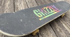 Vintage Used Rare ALMOST Skateboard Comic Girl Deck Grizzly