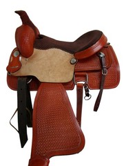 WESTERN TRAIL SADDLE 16″ PLEASURE BARREL RACING PINWHEEL TOOLED TACK SET FQHB