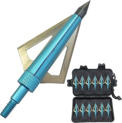 12pcs Archery Broadheads 3 Fixed Blade 100Grain Hunting Arrowheads with One Case