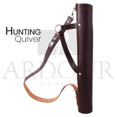 Genuine Cowhide Leather Back Arrow Quiver Traditional Handmade Quiver for Arrows