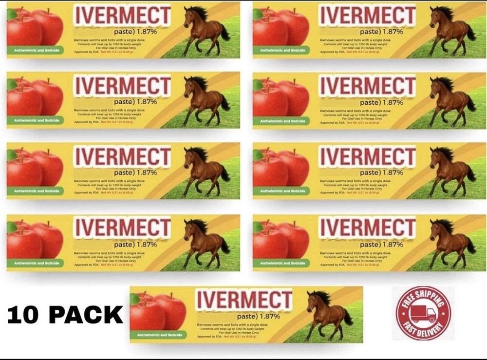 10 Pack In Box Paste Horse Dewormer Apple Flavored Wormer US