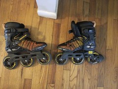 Poweslide Black Orange Inline Skates Rollerblades Men’s 9