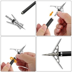 24/48x Archery Hunting Broadheads 100 Grain 2″ Dia Expandable Arrowheads 2 Blade