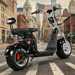 Harley Fat Tire Electric Scooter 4000W Motor Max Speed 40MPH Max Load 550 IBS