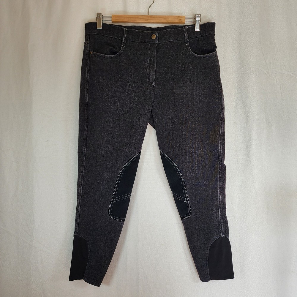 Ovation Riding Pants Women’s 34 R Equestrian Horse Gray Black 34 x 25