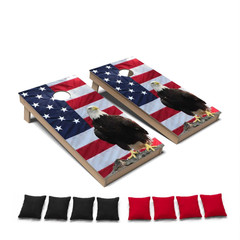 Eagle American Flag All Weather CORNHOLE BEANBAG TOSS GAME Set with Tossing Bags