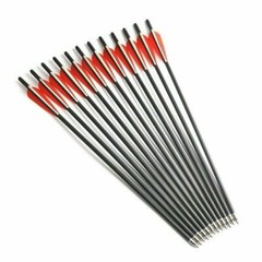12Pcs 20″ Carbon Halfmoon Crossbow Arrow Bolts For Hunting and Outdoor Practice
