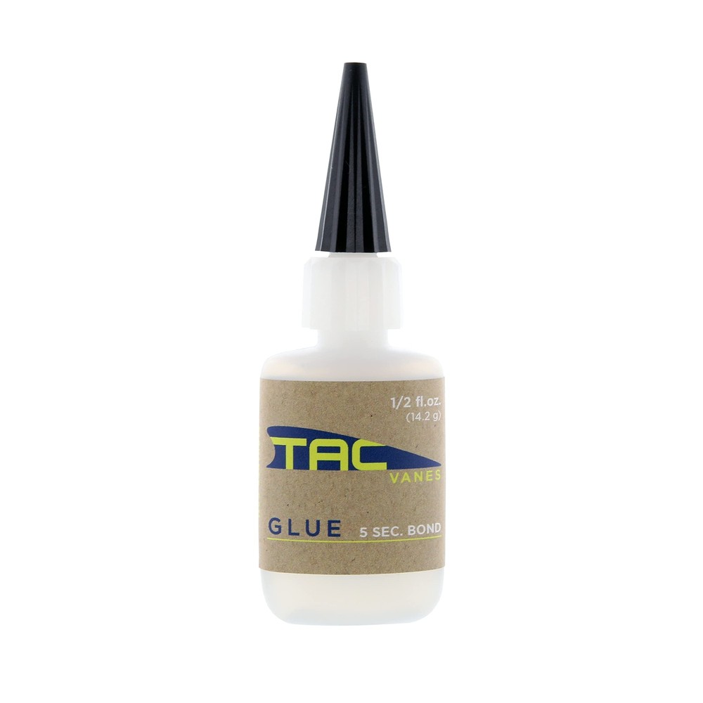 TAC Vanes Fletching Glue 0.5oz Fast Bond Adhesive Ultra Fine Tip USA Made