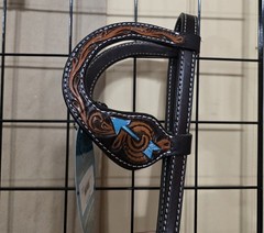 BRAND NEW Weaver Turquoise Cross Collection Navajo Arrow Double Ear Headstall