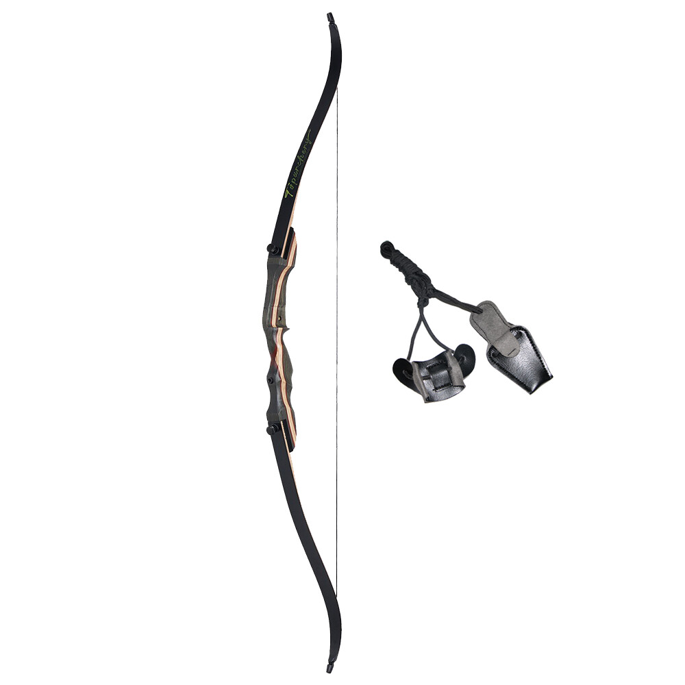 Archery 62″ Takedown Recurve Bow 20lbs-50lbs Wooden Riser Hunting Carbon Arrows