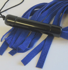 Flogger 20.5″ Royal Blue Suede Lash Flogger Black Rubber Handle 12 Lash Flogger