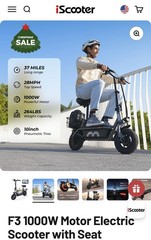 Iscooter F3 1000W Foldable Electric Scooter 48V13AH Commute 28MPH W/Seat 10″ US