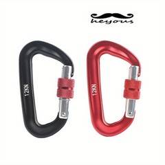 12/25KN Climbing Carabiner Aluminum Screw Locking Clip Heavy Duty Hook Rock