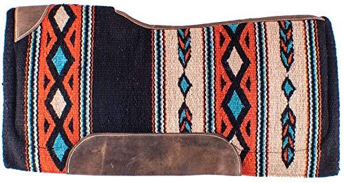 Showman 34″ x 36″ Turquoise, Orange & Tan Memory Felt Bottom Saddle Pad