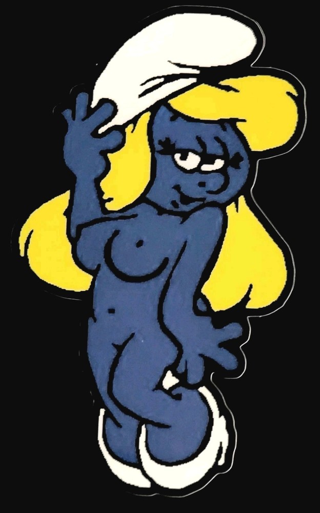 SMURFETTE STICKER «SEXY SMURFETTE» 5 TALL 2 3/4 WIDE GLOSSY