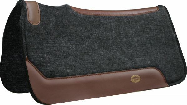 Western Horse Contoured Saddle Pad 31″ X 32″ X 1″ Wool Felt + Genuine Leather