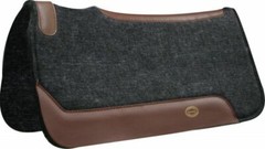 Western Horse Contoured Saddle Pad 31″ X 32″ X 1″ Wool Felt + Genuine Leather