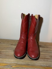 Vintage Laredo Red Leather Cowboy Boots 8.5 D Western Pull On Men’s 7917 VGUC