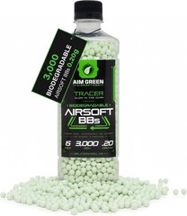 Aim Green Tracer Biodegradable Airsoft BBS, Glow-in-The-Dark BBS, 3,000 Count…